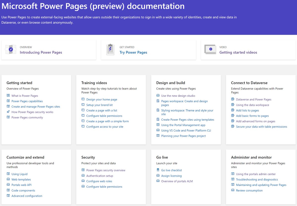 vivek_msft's tweet image. Check out the #docs and #videos for the preview release of #PowerPages, the newest member of the #PowerPlatform family.
docs.microsoft.com/power-pages