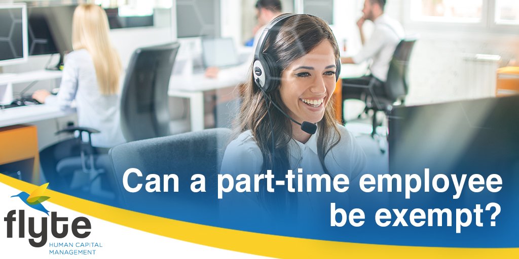 FlyteHCM's tweet photo. Yes, a part-time employee may be classified as exempt based on specific requirements. Learn more today at https://t.co/z9JniHh07G or reach out directly to a benefits specialist at sales@flytehcm.com  

#exempt #employeebenefits #benefits #HRconsulting https://t.co/15Pj9AowC0