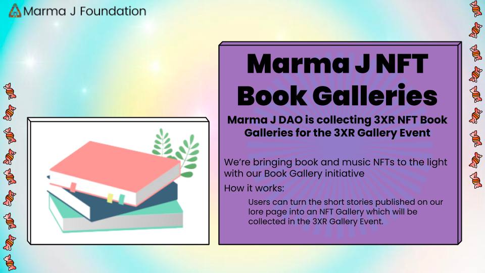 Marma J Foundation | marmaj.near | marmaj.eth (@itsmarmaj) on Twitter photo 📚Introducing the <a href="/itsmarmaj/">Marma J Foundation | marmaj.near | marmaj.eth</a> Book Gallery #NFT Collection 🥳
If you're an artist with a passion for music and book #NFTs, create a <a href="/threexr_/">𝟯𝗫𝗥.𝗦𝗣𝗔𝗖𝗘</a> #NFT Book Gallery to be added to our 3XR Gallery Event!
Its time to diversify #NFTs and showcase artists👉 zcu.io/ji90 📚Introducing the <a href="/itsmarmaj/">Marma J Foundation | marmaj.near | marmaj.eth</a> Book Gallery #NFT Collection 🥳
If you're an artist with a passion for music and book #NFTs, create a <a href="/threexr_/">𝟯𝗫𝗥.𝗦𝗣𝗔𝗖𝗘</a> #NFT Book Gallery to be added to our 3XR Gallery Event!
Its time to diversify #NFTs and showcase artists👉 zcu.io/ji90