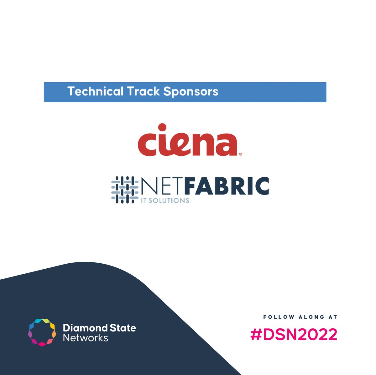 DiamondStateNet's tweet photo. We'd like to thank our generous event sponsors for making this Inaugural Annual Meeting possible. Thank you #IrbyUtilities, #Ciena,  #NetFabric, #enfopoint, #Juniper, #FirstNationalBank, #InnovativeSystems, 
#LeverageBroadbandStrategies, #MomentumTelecom, and #Vetro. #DSN2022 https://t.co/tzr5bTECB4