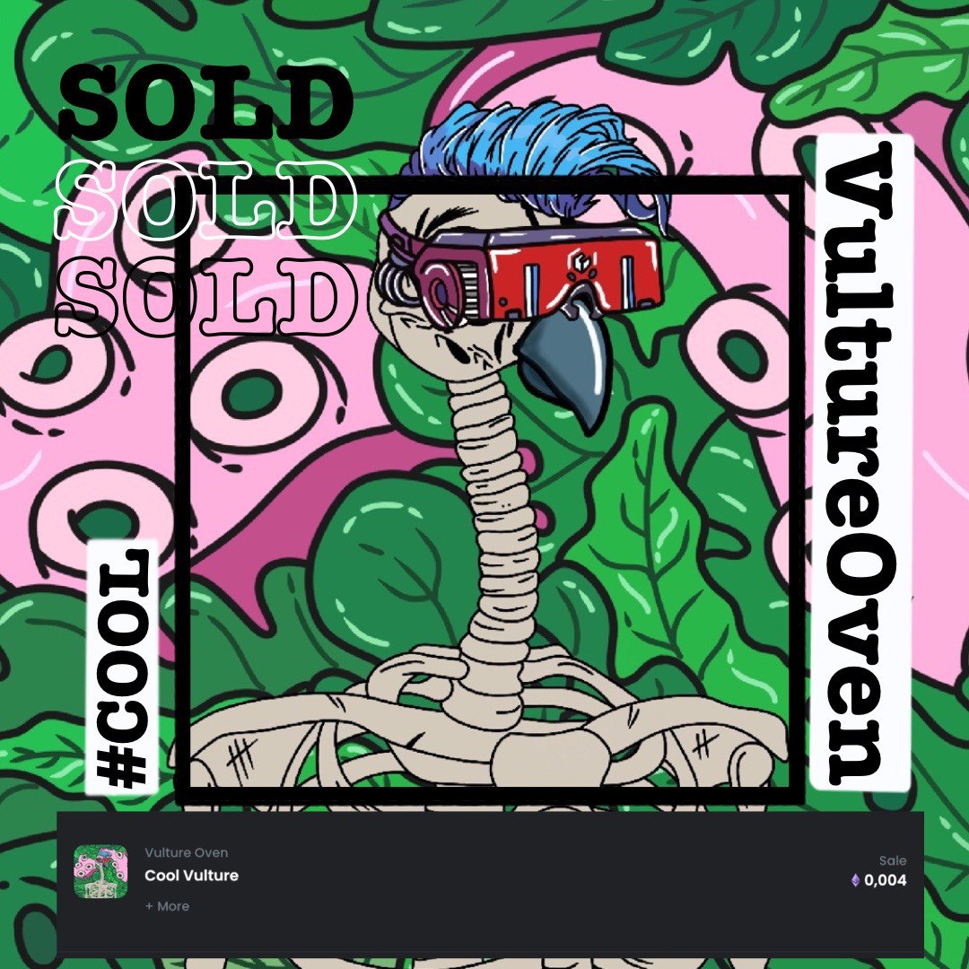 The vulture family continues to grow day by day.🔥 Join our adventure before the floor price increases.
Arrived to new owner thank you 🥳
•
•
<a href="/opensea/">OpenSea</a>-VultureOven
#vulture #nftart  #opensea #airdrop #nftcommunity #nftcollector #nftartist  #metaverse #nftcollectibles #openseanft