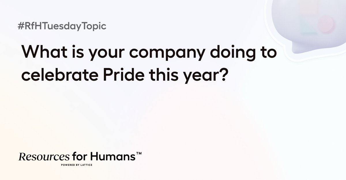 LatticeHQ's tweet photo. Pride Month starts in just a few more days so for today's #RfHTuesdayTopic, we want to know...

What is your company doing to celebrate Pride this year 🏳️‍🌈 https://t.co/bUkVFgEZVV