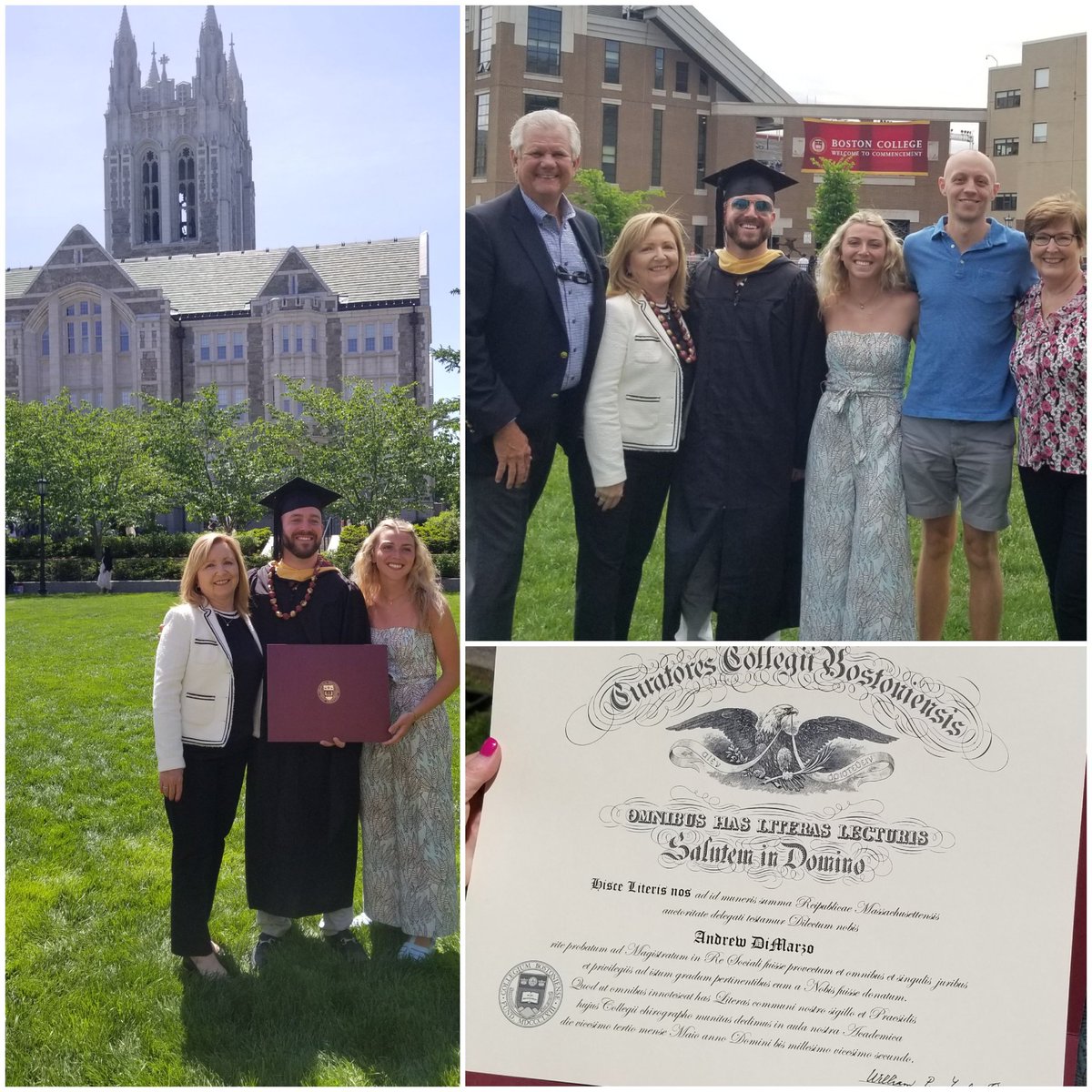 bkpounds's tweet photo. Congrats, Andrew DiMarzo, graduate Boston College, Masters Social Work. Proud of your accomplishment! https://t.co/wN6NFtyfSi