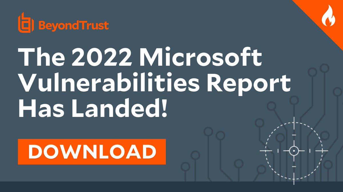 BeyondTrust's tweet photo. The 2022 Microsoft Vulnerabilities Report is HERE!

Our most popular asset helps organizations to gain a holistic view of the threat landscape, as well as provide invaluable insights into building stronger security strategies.

Download now:
https://t.co/enGnM9An9F

#BeyondTrust https://t.co/d20qwNUycz
