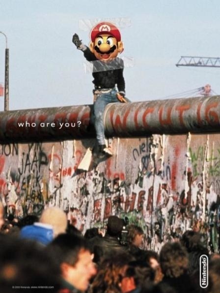 ClassicPrintAds's tweet photo. Did you know?? As well as being Nintendo's mascot Mario also took part in the 1989 protests that led to the fall of The Berlin Wall?? This is the only known example of a Nintendo character participating in the reunification of a country.

#RetroGaming #Mario #Nintendo #DYKG https://t.co/wdvZXVk25S