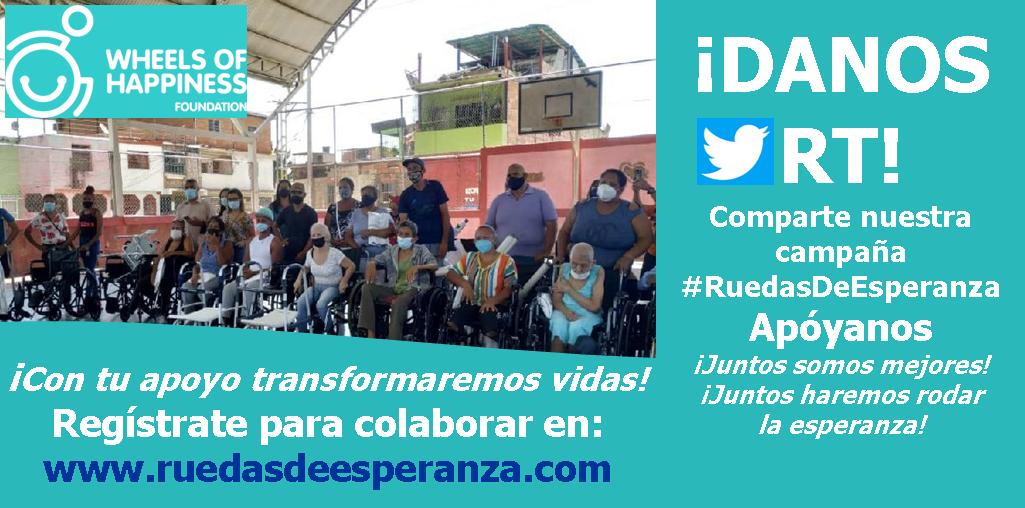 2HappyWheels's tweet photo. #Atrévete y CAMBIA VIDAS con tu aporte, tú empoderas a personas con #DiscapacidadMotora a tener una vida más independiente. Únete aquí https://t.co/AOMtPkIfF3 y #HazLaDiferencia #RuedasDeEsperanza #WheelsOfHappiness #inclusión https://t.co/AEDmn9hcEr