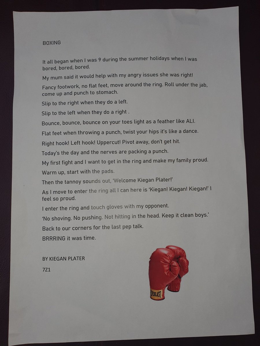 Love this our Kiegan has done in English brought a tear to my eye 🥊🥊