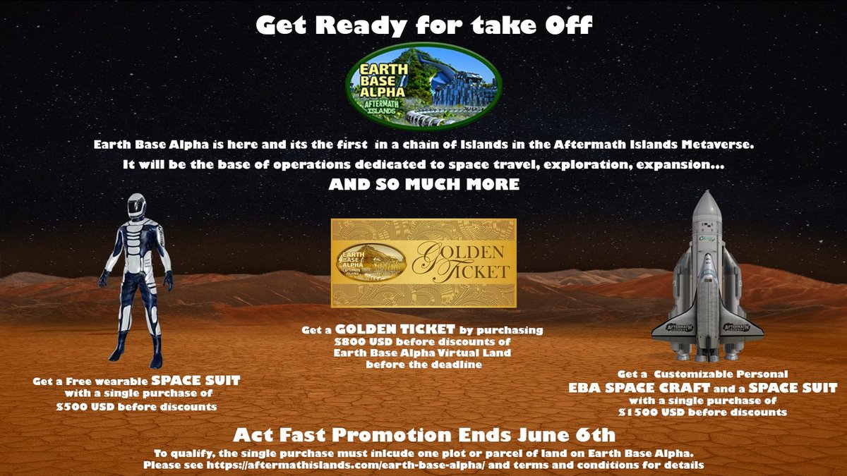 Lagrima_Fria's tweet photo. Earth Base Alpha is LIVE!Come and travel the galaxy in @AftermathIsland🚀
The Base of Operations is dedicated to space travel,exploration and expansion!🛰️
Get land with 15%OFF,code:
15%KGW5G3VGHZ

@Oasis_dstudios
@Liquid_Global
@ruthmccartney
@JTS_Global
@cz_binance
@BinanceTR https://t.co/4blORL6j5f