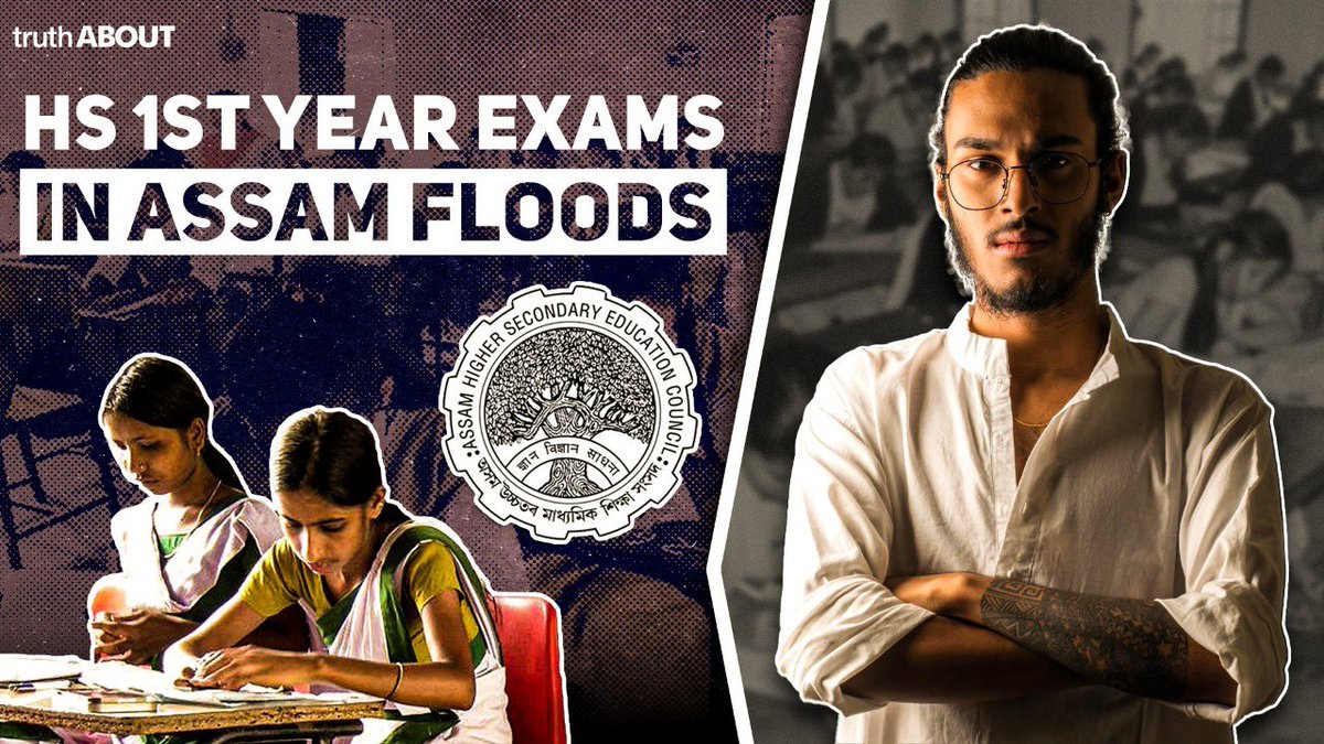 thetruthin's tweet photo. ⚡️NEW VIDEO: AHSEC to hold HS 1st Year remaining exams amidst floods in all districts except Dima Hasao.

@aboyobbhuyan’s report: https://t.co/UAdfuEVfxj #ExamsInFloods https://t.co/pPPZjdc6be