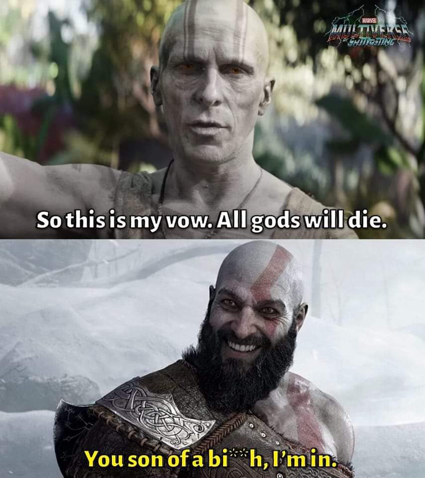 webdevMubin's tweet image. I'm in too...
#ThorLoveAndThunder #GodofWarRagnarok #gorrthegodbutcher #kratos #Thor4 #MEMES