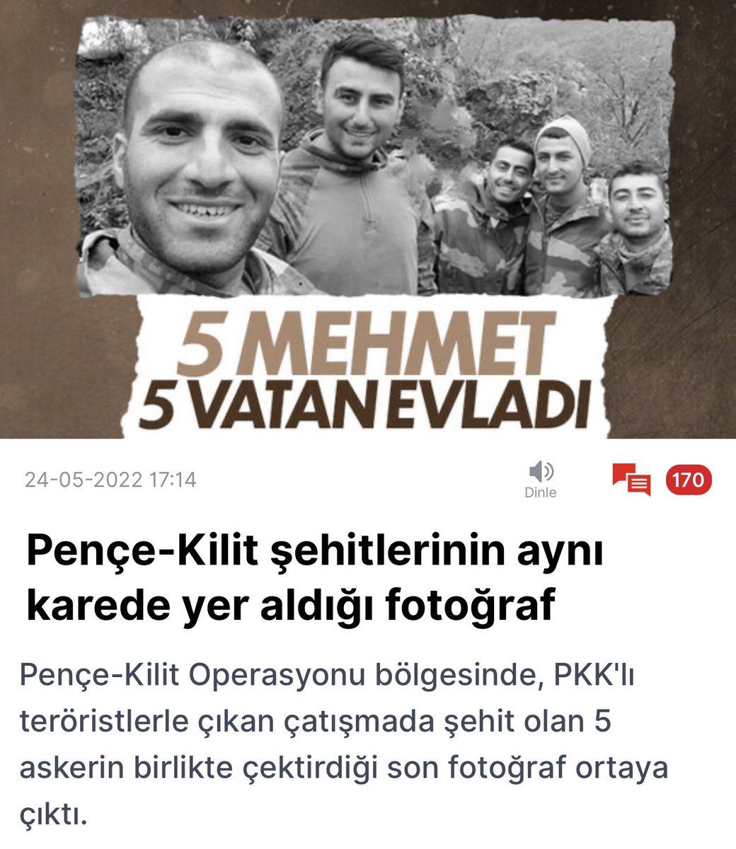 Beş fidan daha koptu dalından. Ruhlarınız şad oldun Mehmetçiklerim…Terörün her türlüsüne defalarca lanet olsun.