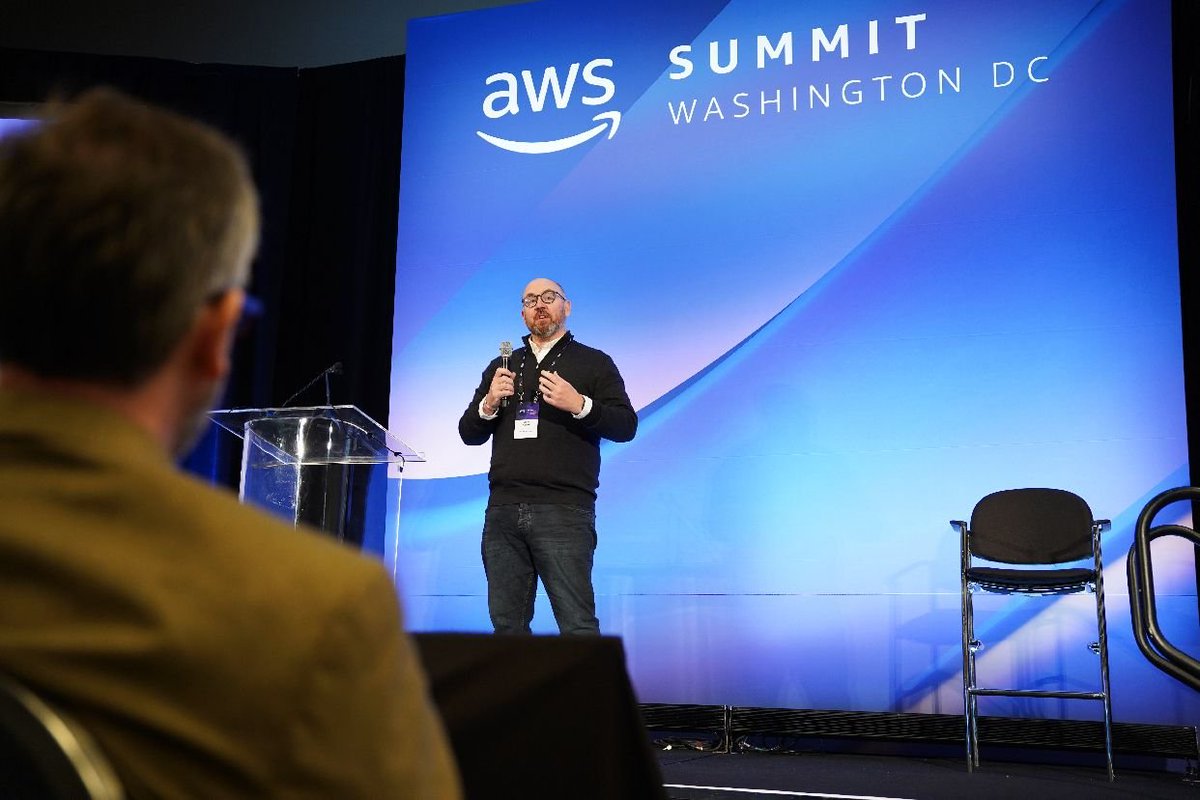 Our very own Steve Kochli presenting at #AWSSummit in Washington DC