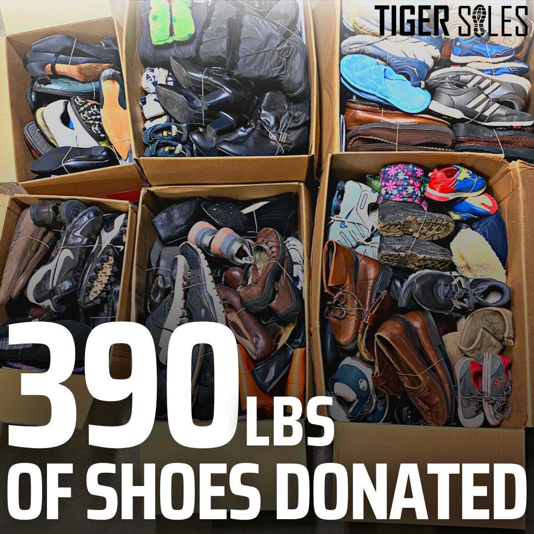 Yesterday we gave away 390 pounds of shoes from this years shoe drive! Thanks to everyone who has donated to make this possible! We will still be accepting shoe donations until June 1st.

#TigerSoles 
#bestplaceatfhsu