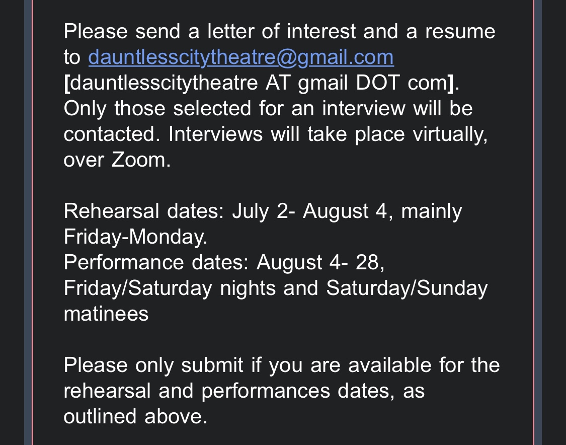 We are searching for a stage manager! Is it you??