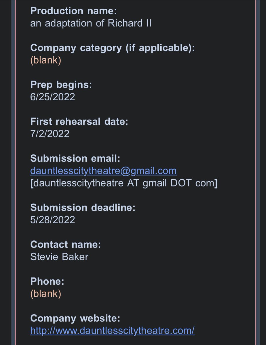 DauntlessTO's tweet photo. We are searching for a stage manager! Is it you?? https://t.co/vuio7hM57N