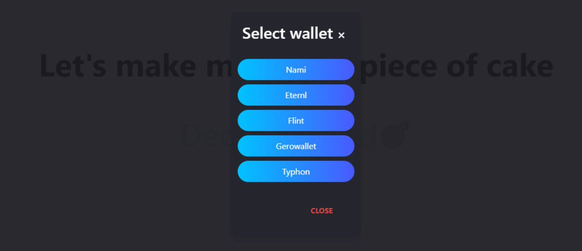 Turn the notifications on 🛎
Update coming...

The first DApp on #cardano for minting NFTs with <a href="/NamiWallet/">Nami</a> <a href="/GeroWallet/">Gero</a> <a href="/eternlwallet/">Eternl</a> <a href="/FlintWallet/">FlintWallet</a> <a href="/TyphonWallet/">Typhon Wallet</a> is coming 

1️⃣ Decentralized
2️⃣ Policy management and royalties creation
3️⃣User friendly 

Built for the community