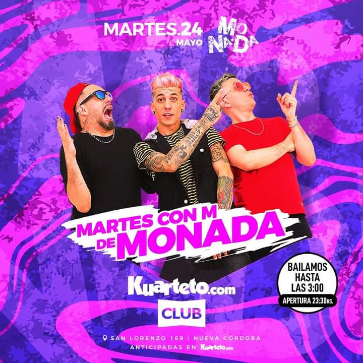 InfEspectCbaok's tweet photo. Está noche #Monada clásico en #KuartetoClub
👉🏻 Apertura 23:30 hs
🎫 Anticipadas en https://t.co/UQ666AQNrx
#LosHermanosNinci
#Cuarteto
#Córdoba
#Argentina https://t.co/byQ3dqKb34