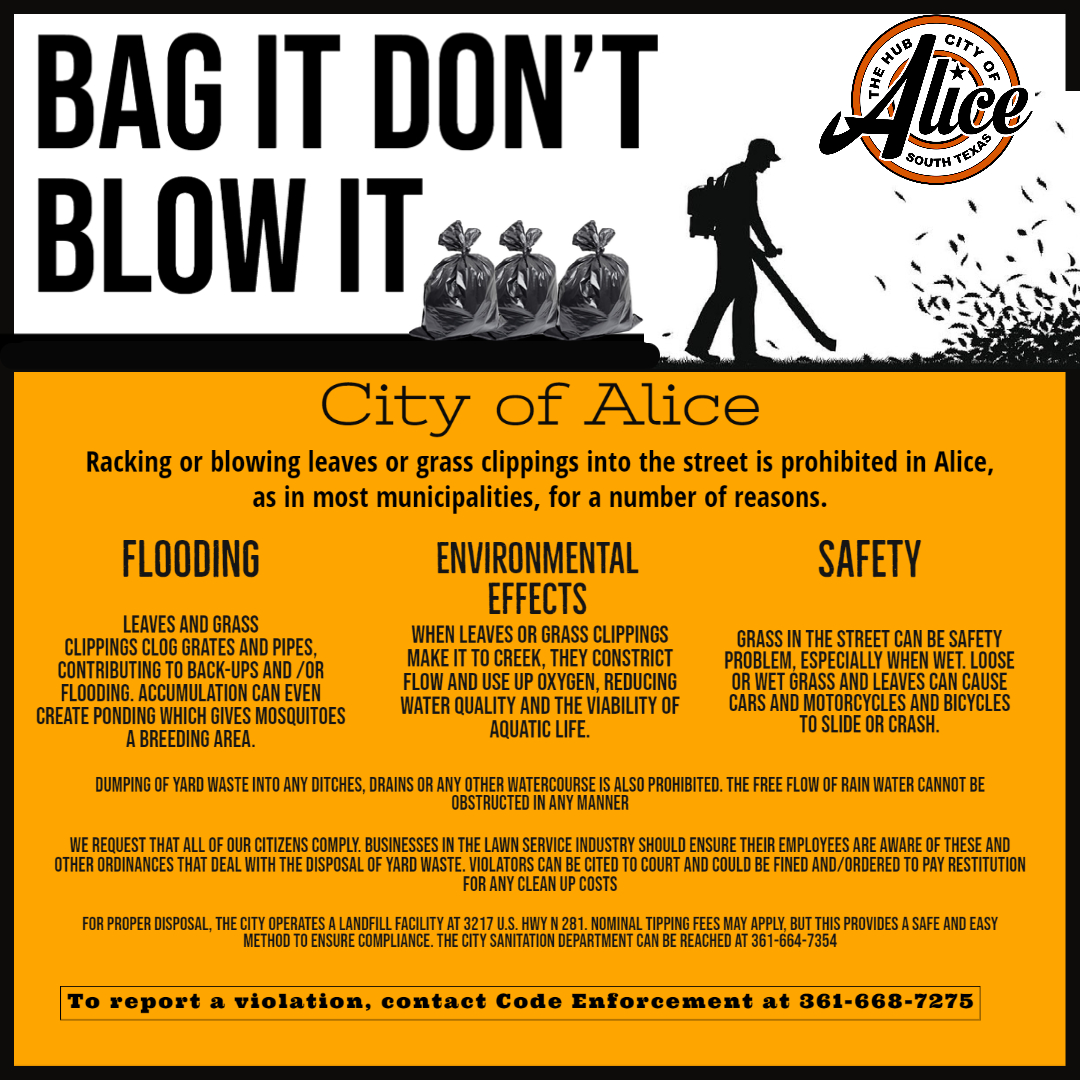 A Public Service Announcement regarding proper leaf blowing.