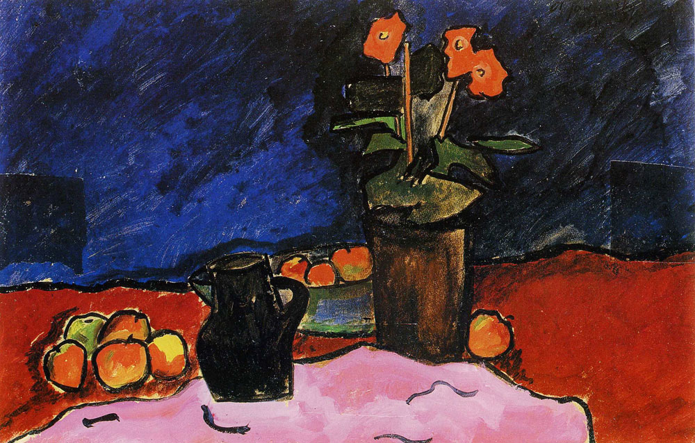 Alexej von Jawlensky
Still-life with fruit, jug and red cloth