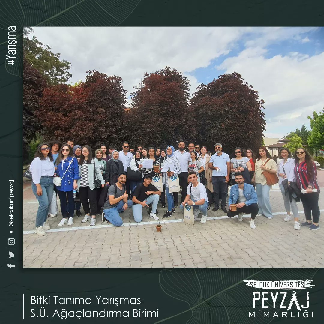 Bitkisel Tasarım dersi kapsamında düzenlenen "Bitki Tanıma Yarışması" etkinliğimiz S.Ü. Ağaçlandırma Birimi'nde gerçekleştirilmiştir. Etkinliğimize öğrencilerimiz, bölüm öğretim elemanları, PMO Konya İl Temsilcisi Özcan Kuzu ve