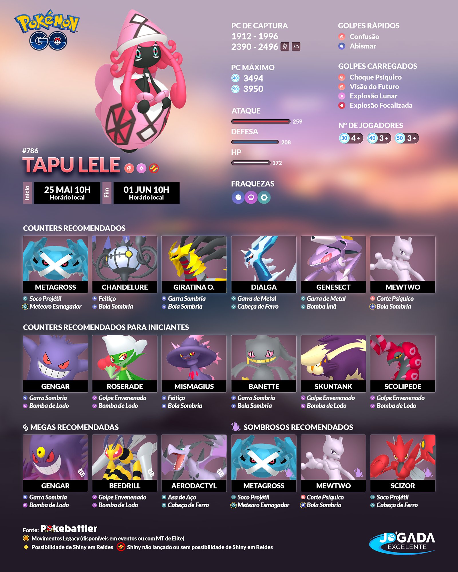 Pokémon Go - Raid de Genesect - counters, fraquezas, melhores ataques,  Genesect shiny
