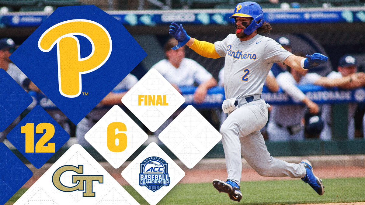 𝗙𝗜𝗡𝗔𝗟 | No. 11 Pitt 1⃣2⃣, No. 7 Georgia Tech 6⃣

Revenge is a dish best served at the <a href="/ACCBaseball/">ACC Baseball</a> Tournament 😏

#H2P | #ACCBASE