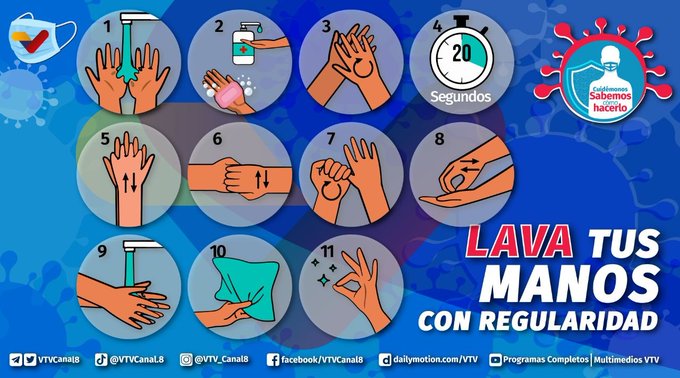 #CuidaTuSalud🛡️| Al lavar tus manos correctamente, contribuyes a prevenir la propagación del virus.

#PichinchaVictoriaPerpetua