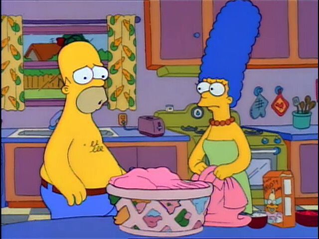 Simpsons_tweets's tweet image. “I can&apos;t wear a pink shirt to work.
Everybody wears white shirts. I&apos;m not popular enough to be different.”