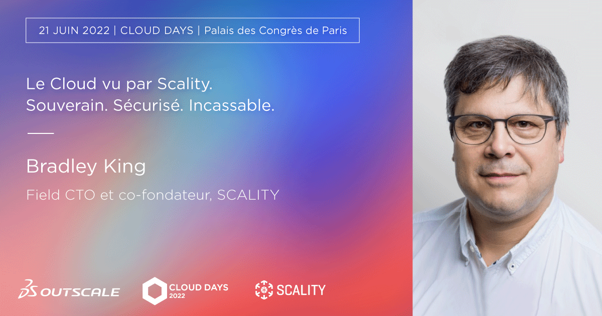 outscale_fr's tweet photo. [#CLOUDDAYS]
#Stockage des données, #ObjectStorage, comment faire face à la multiplication des cyberattaques ? 

Brad King, Field CTO &amp; co-fondateur @scality, vous apportera toutes les réponses le 21 juin ! #OOS #SecNumCloud #ScalityRING

👉 https://t.co/FeT2RFlR9h https://t.co/x6oBO8fC8I