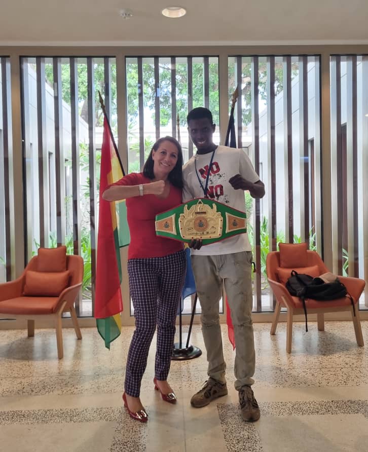 annesophieave's tweet photo. Impressive meeting boxing champion Faysal Abubakari @Ponchopower0 
I wish him the best of for the African championships in June 🏆 https://t.co/FatZkOk6X7