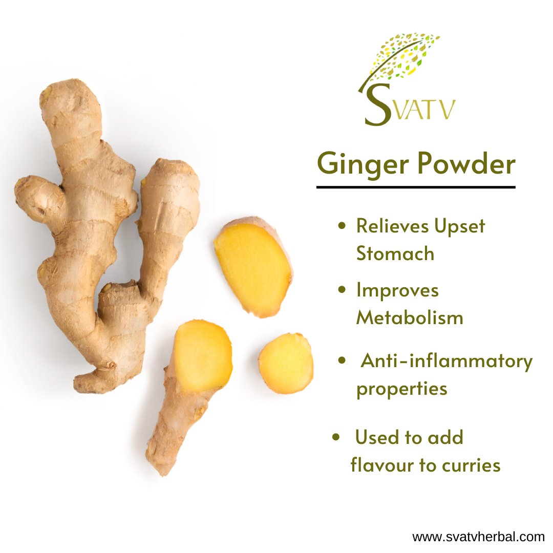 svatvherbal's tweet image. SVATV Ginger Powder is ideal for lightening scars due to its active ingredient—the antioxidant gingerol, which not only fights skin-damaging free radicals but also promotes a smooth and even skin tone.

#svatvherbal #powder #makeuppowder #powderday #hebralpowder #skincare