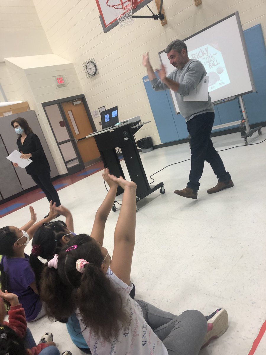 FirstiesFun's tweet image. We LOVED having Mr. Jay visit us today! We can’t wait to take our Ricky the Rock that Couldn’t Roll books home to share with our families! #YES_Bulldogs #firstgrade