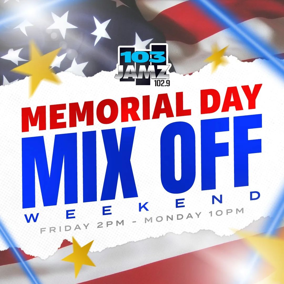 103JAMZRADIO's tweet photo. This #MemorialDay weekend, the #103JAMZ dj’s #DJBee #DJDC #DJRickGeez #DJJackofSpade #djfountz + #DJKaree &amp; #DJLES take over the station starting Friday at 2p! Download #iHeartRadio &amp; listen anywhere: https://t.co/uI0bnVisqA #VA #757 #Mixoff #Mix #DJ #Radio #2Up2Down #Virginia https://t.co/mmHgtCUQ4r