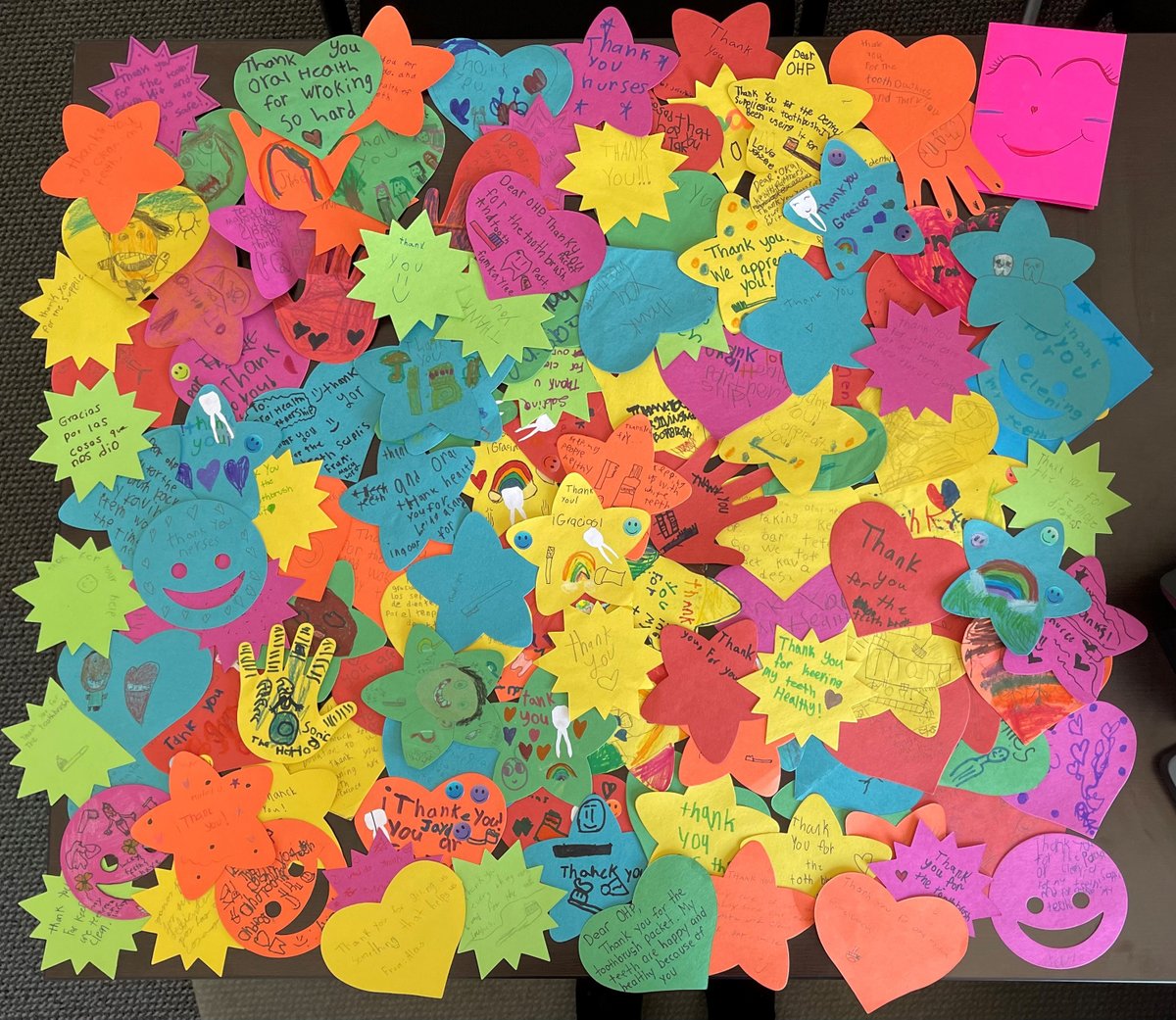 Awesome surprise in the mail today, an envelope full of thank yous from Tank Elementary! What could be better than helping kids have healthy, pain-free smiles?

We visited recently as part of our school-based program, cleaned teeth, and handed out toothbrushes, floss and timers.