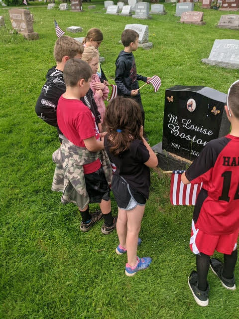 The 3rd grade students visited the Fair Oaks Cemetery and the Neshannock Cemetery today. The purpose of the trip was to place flags on the graves of veterans. The 3rd graders learned about cemetery etiquette and heard from a veteran about serving in the military.