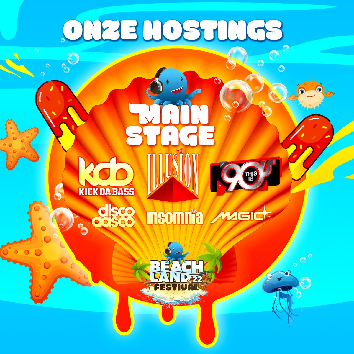 Op zaterdag: Main Stage, Illusion, Kick Da Bass-X, This is 90's
Op zondag: Main Stage, Illusion, Kick Da Bass, Insomnia VS Magic VS Disco Dasco
Tickets: tiqs.com/beachland2022
Event: facebook.com/events/2496934…