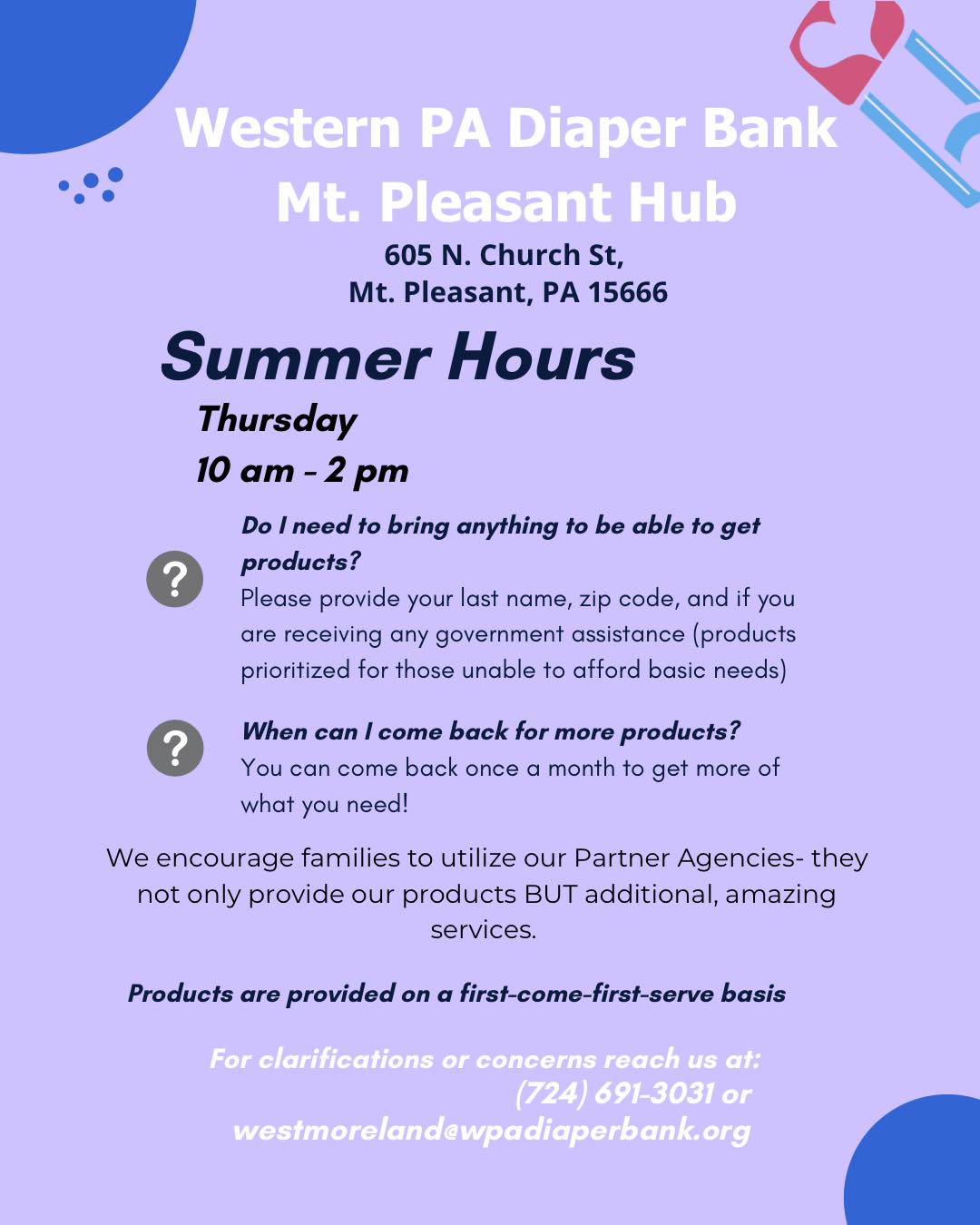 Western PA Diaper Bank on Twitter "REMINDER! This Friday, May 27th, will be the last FRIDAY