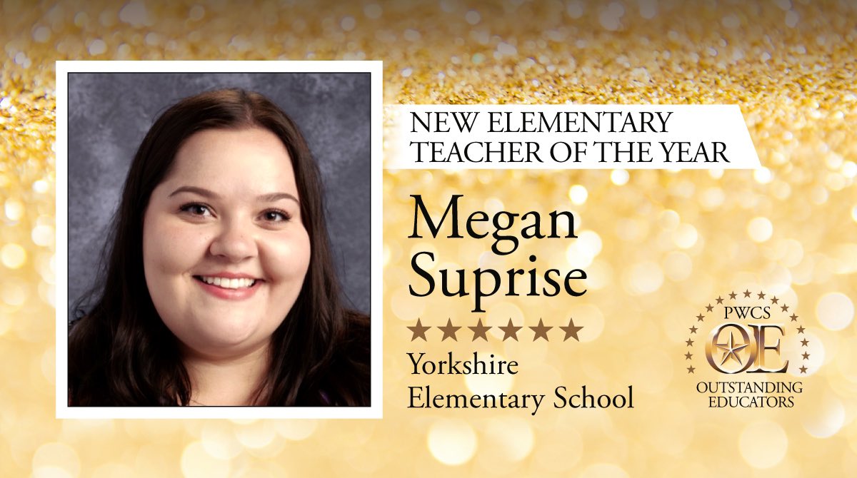 PWCSNews's tweet image. And the winner is…🏆

Congratulations Megan Suprise from @ykes_bulldogs, PWCS New Elementary Teacher of the Year!

#PWCSOE2022🌟