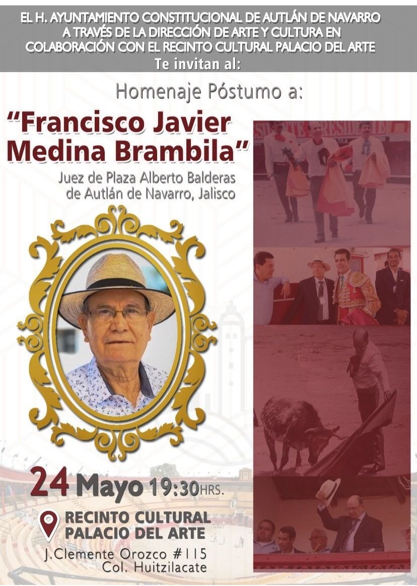 RadioCosta_'s tweet photo. Invitación a un #HomenajePostumo a Don #JavierMedina, quien fuera el Juez de Plaza en el coso #AlbertoBalderas de #Autlan https://t.co/sJkpHGj5NG
