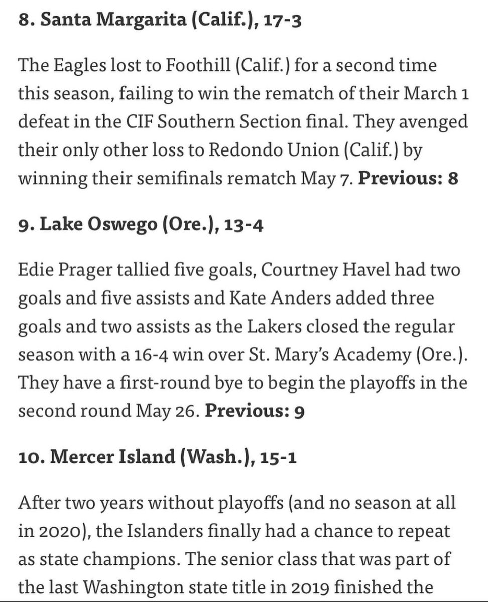 SMCHSGLax's tweet photo. Final @USALacrosseMag  rankings are in and we have been named #8 in the Western Region‼️ @SMCHSEagles @SMCHSAthletics https://t.co/uBIX3BsYy6