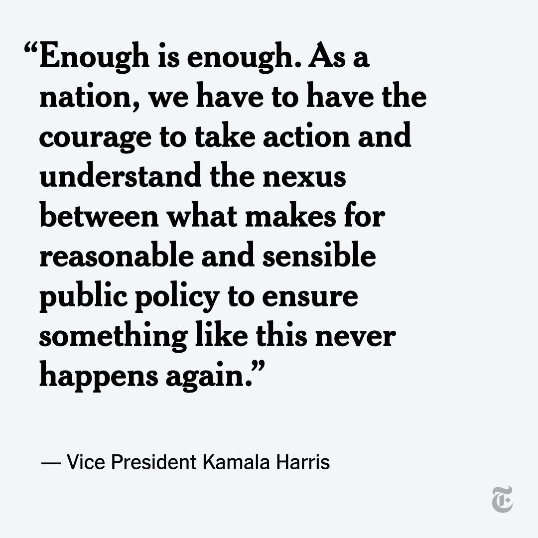 nytimes's tweet photo. Vice President Kamala Harris addressed the shooting in Uvalde, Texas, on Tuesday, speaking at an event in Washington, D.C.: "Our hearts keep getting broken." https://t.co/v1UdvHMv5e https://t.co/Dz80owqpae