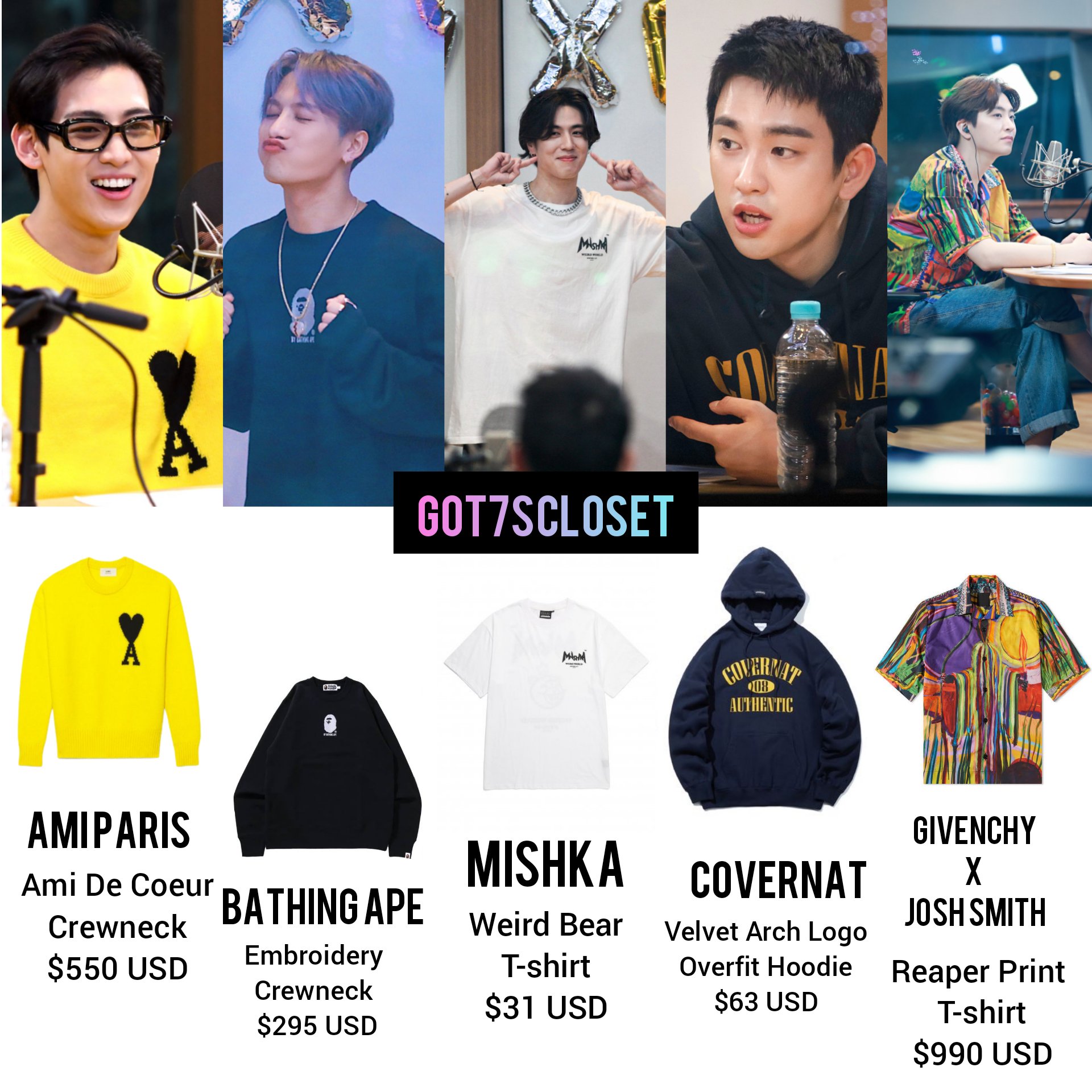 GOT7's fashion (fan account) on X: [230827] Bambam - #ExaFMxBamBam •  DIESEL - J Prom Fringes. $795 USD. •LOUIS VUITTON - Washed Wavy Denim Pants.  £1,510 or $1,900 USD. • GENTLE MONSTER 