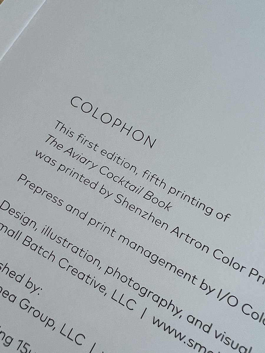 Advance copy of the *checks notes* 5th printing of the Aviary book - copy #75,001. We check to verify the print run went as expected.

Sarah and I change the bookmark and head/tail band color each time we print, mostly to amuse ourselves but also to better keep track of them.