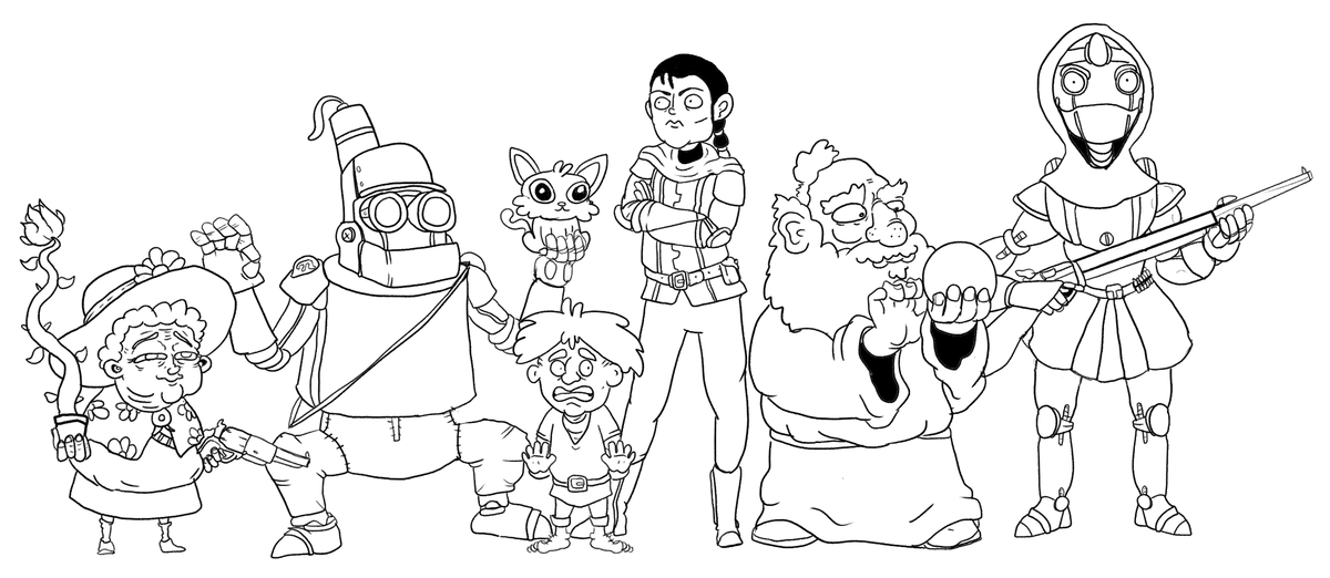 KillurMonkeyArt's tweet photo. @pizzaDadComic suggested drawing characters from the World Walkers Podcast during my stream today. If you never checked it out while it was happening you should. https://t.co/N2a5PzSocZ