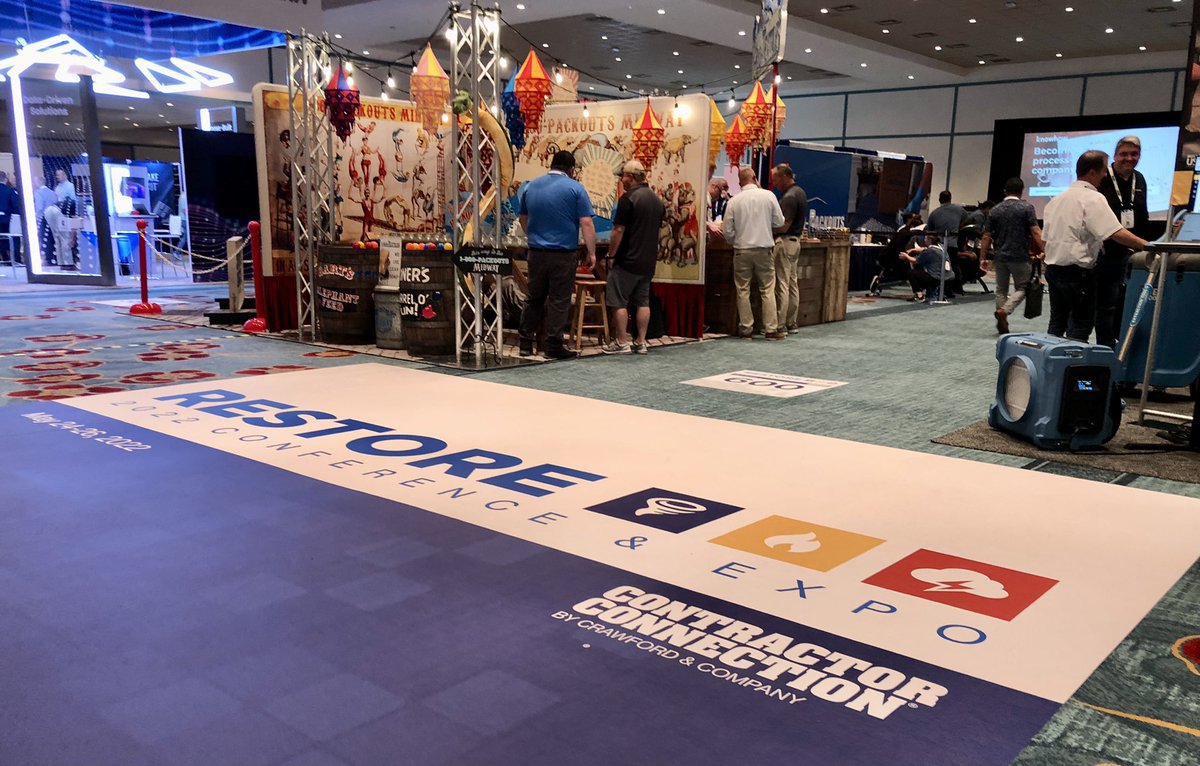 ContrConnection's tweet photo. This year’s Expo vendors are showing off the latest innovations in the industry. Don’t miss the product demos on the center stage today and tomorrow! #RESTORE22 https://t.co/y3SQ83uWnr