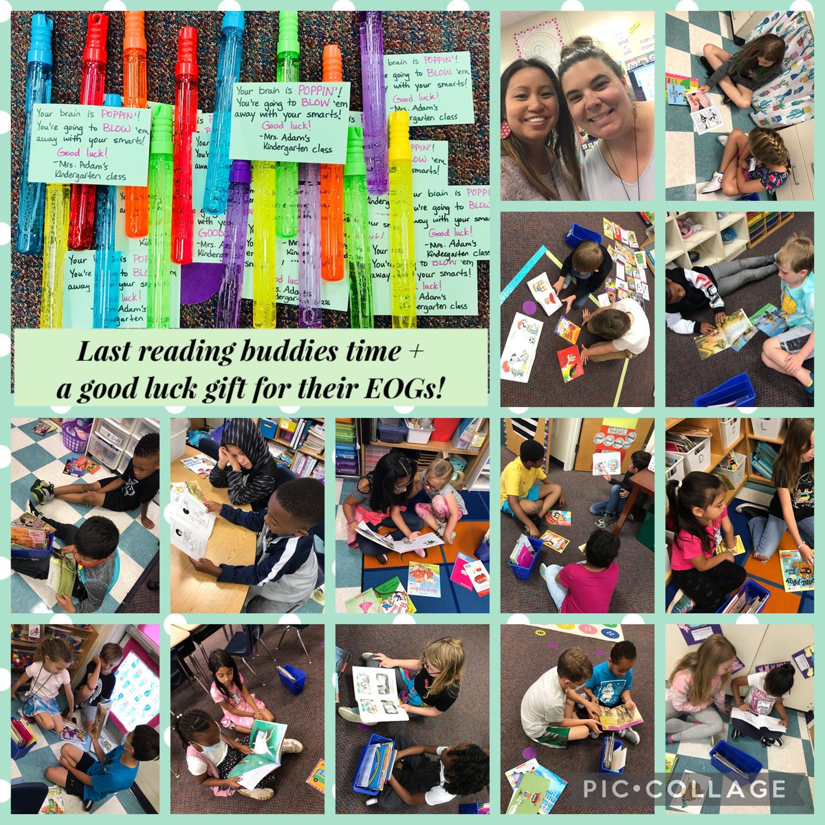 MrsAdam1010's tweet photo. βYour brain is POPPINβ! Youβre going to BLOW βem away with your smarts!β Good luck on your EOGs from one book buddy to another! π @WHESBryant3 #groWHere #WHESthrivers #Kleadstheway https://t.co/G8VAK0sKg3
