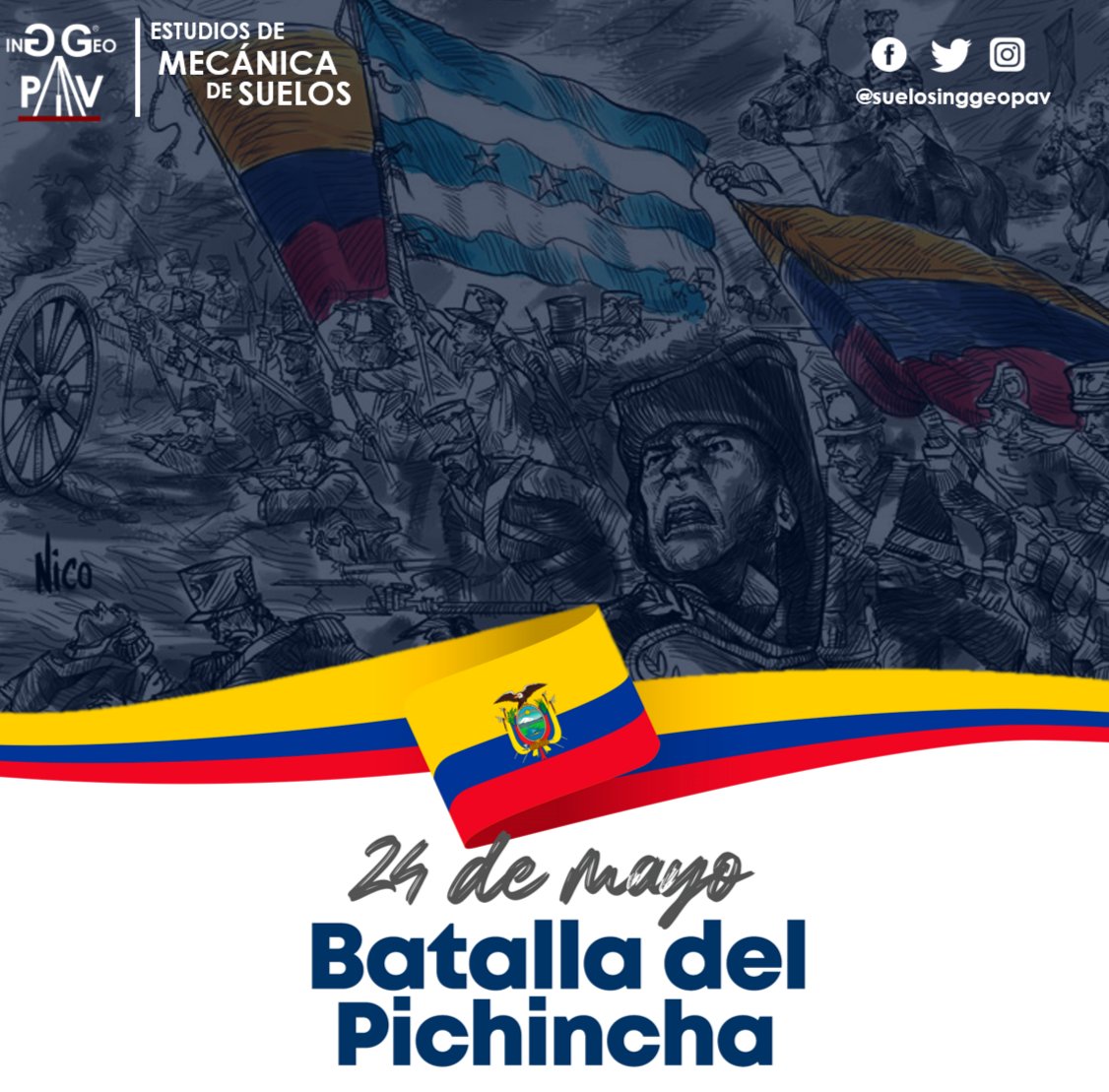 #Inggeopav | 🇪🇨 Conmemora esta gesta histórica con mucho fervor y civismo, puesto que esta batalla selló la libertad de nuestra patria.

#24demayobatalladepichincha