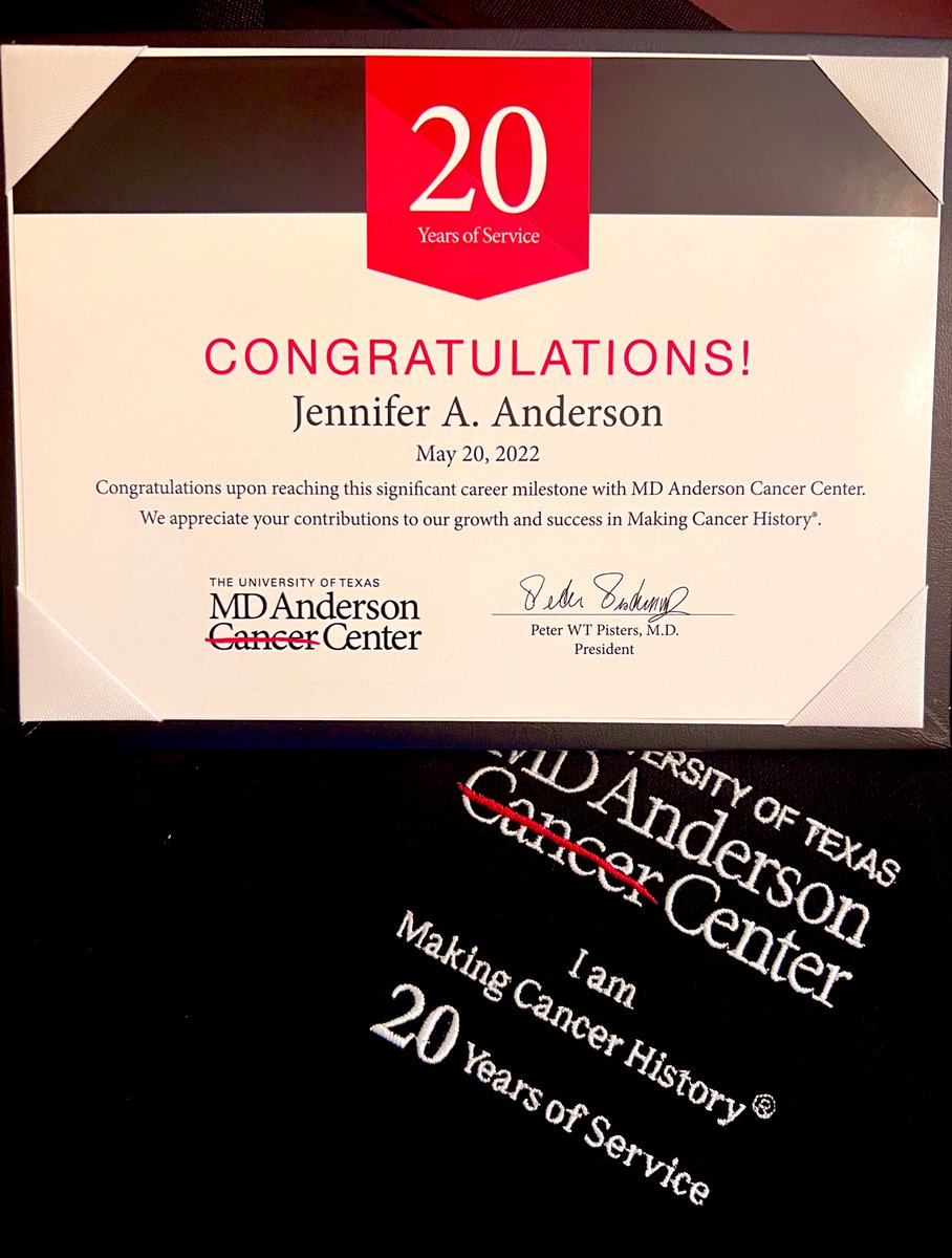 From HMB to CPB to R11 to FCT & now, remote…embracing the changes & growth for the employees & @MDAndersonNews over the years = invaluable #grateful #careermilestone #endcancer