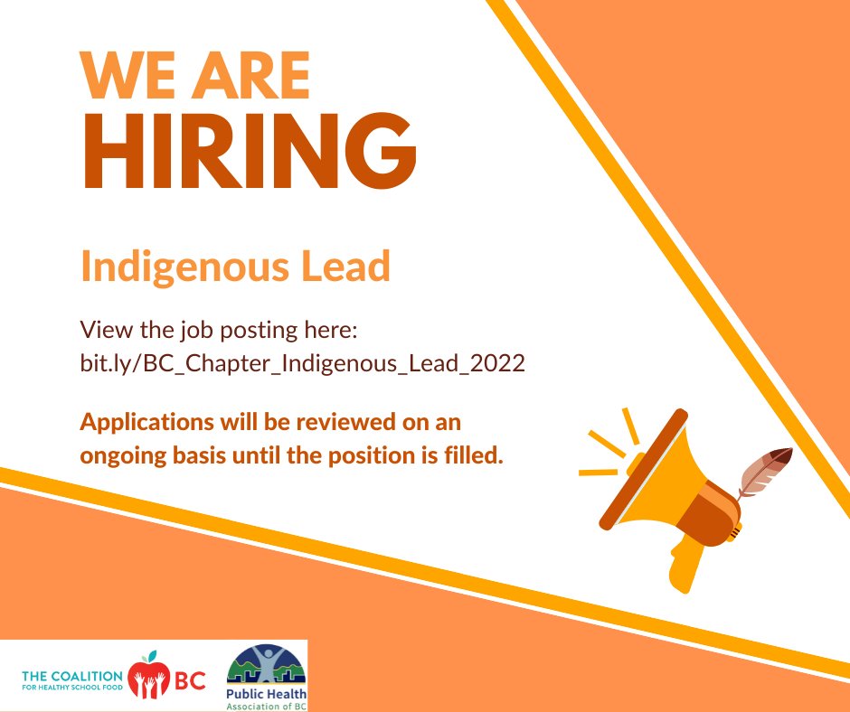 The BC Chapter of the Coalition is looking for an Indigenous Lead who will ensure that diverse voices of Indigenous peoples across British Columbia are embedded in our work to inform the development of a Universal, #SchoolFoodProgram for Canada.
bit.ly/BC_Chapter_Ind…