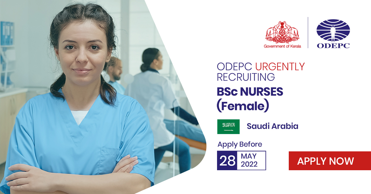 Ministry of Health, Kingdom of Saudi Arabia interviews BSc NURSES with 3 Years of Experience without a break for recruitment in their centers.

Apply now:
odepc.co.in/female-nurses-…

#odepc #ksajobs #saudinursingjobs